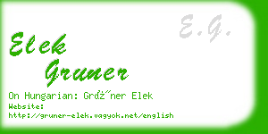 elek gruner business card